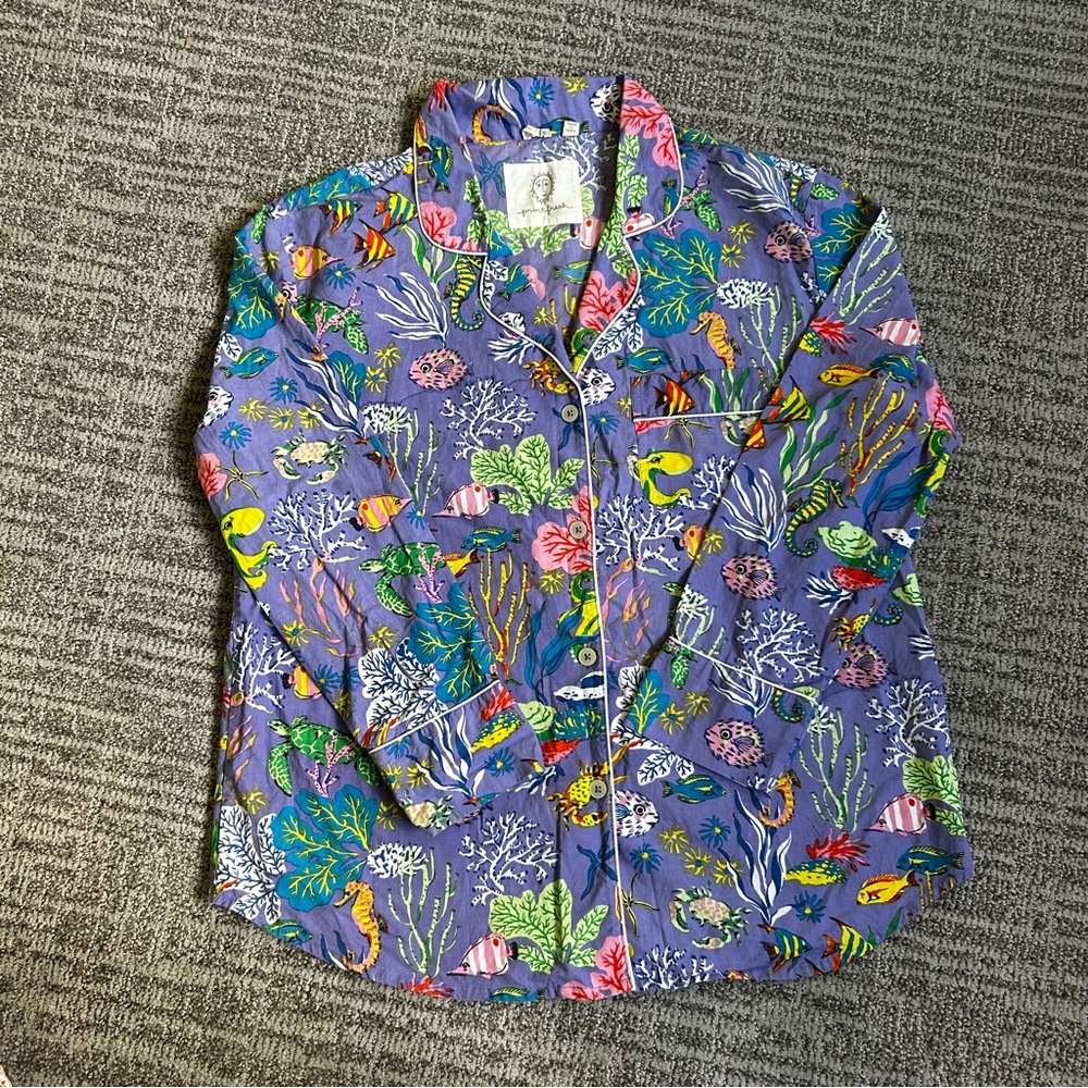 Printfresh Oceanic Dream Pajama Top in Purple